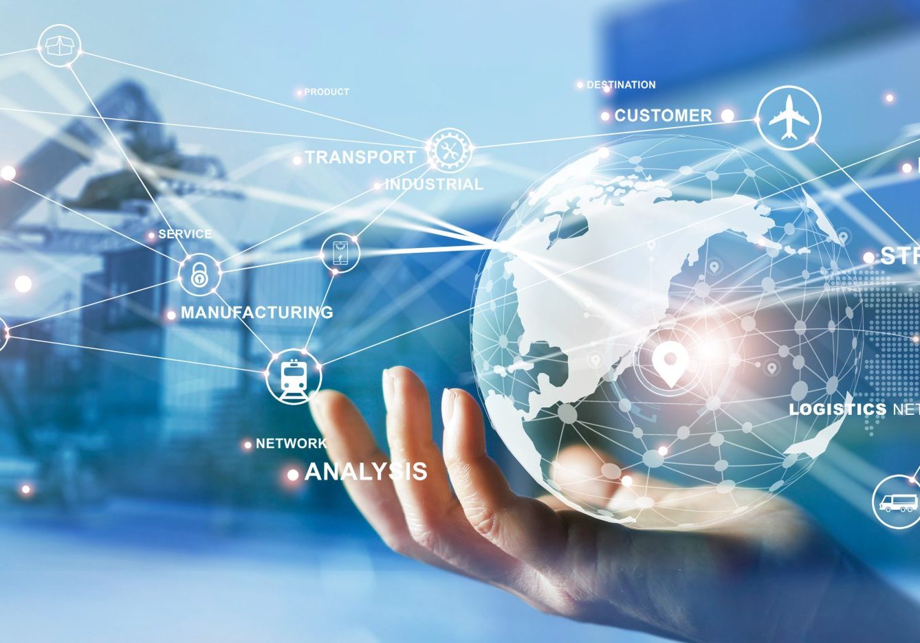Transport And Logistics, Hand Holding Global Network Connection